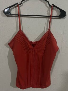Women’s Y2K vintage Dorothee Bis rust orange camisole with lace trim size Large